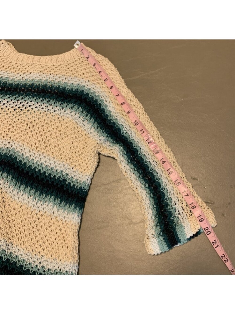 J Jill Womens S Sweater Pullover Dolman Open Knit Beach Linen Blend Boho Crochet - Picture 12 of 13